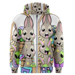 Graphic Kawaii Bunnies Men s Zipper Hoodie by Sudhe