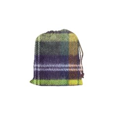 Yellow Plaid Flannel Drawstring Pouch (small) by snowwhitegirl