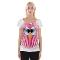 Bird Fluffy Animal Cute Feather Pink Cap Sleeve Top by Sudhe