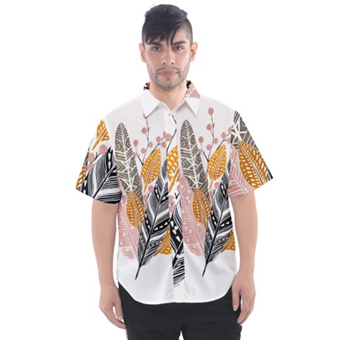 Feather Feathers Men s Short Sleeve Shirt by Sudhe