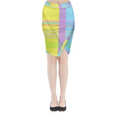 Easter Background Easter Plaid Midi Wrap Pencil Skirt by Simbadda