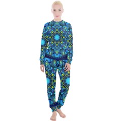 Mandala Blue Abstract Circle Women s Lounge Set by Simbadda