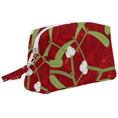 Mistletoe Christmas Texture Advent Wristlet Pouch Bag (large) by Simbadda