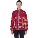 Background Objects Stylized Women s High Neck Windbreaker View1