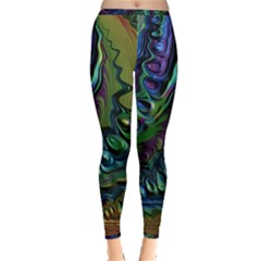 Fractal Art Background Image Inside Out Leggings by Simbadda