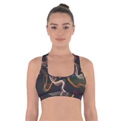 Abstract Smoke                           Cross Back Sports Bra by LalyLauraFLM