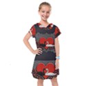 In Love, Wonderful Black And White Swan On A Heart Kids  Drop Waist Dress View1