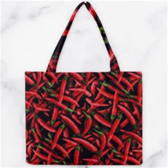 Red Chili Peppers Pattern  Mini Tote Bag by bloomingvinedesign