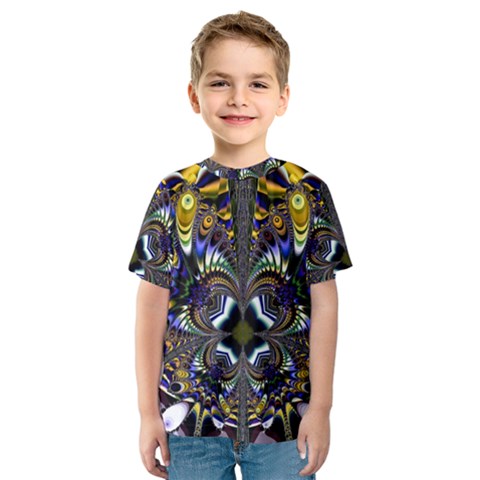 Abstract Art Artwork Fractal Design Kids  Sport Mesh Tee by Pakrebo