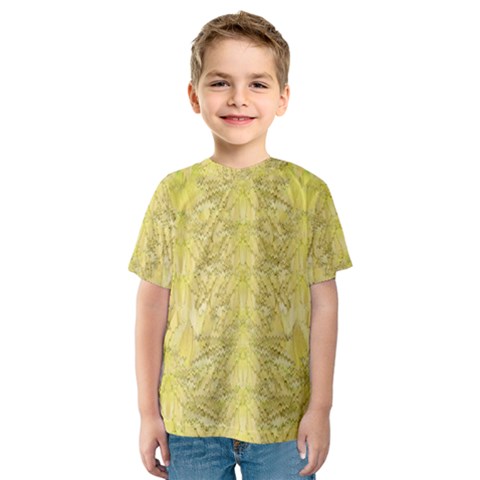 Flowers Decorative Ornate Color Yellow Kids  Sport Mesh Tee by pepitasart