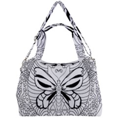 Mandala Butterfly Insect Double Compartment Shoulder Bag by Wegoenart