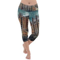 Architecture City Building Travel Lightweight Velour Capri Yoga Leggings by Wegoenart