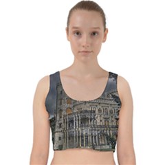 Castle Mansion Architecture House Velvet Racer Back Crop Top by Wegoenart