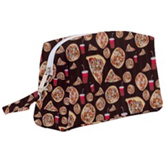 Pizza Pattern Wristlet Pouch Bag (large) by bloomingvinedesign