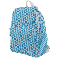 Fabric Geometric Aqua Crescents Top Flap Backpack by Bajindul