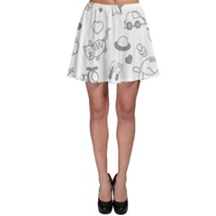 Children Drawings Baby Fish Cat Skater Skirt by Wegoenart