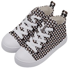 Coffee Beans Pattern Illustrator Kids  Mid-top Canvas Sneakers by Wegoenart