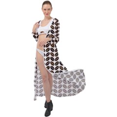 Coffee Beans Pattern Illustrator Maxi Chiffon Beach Wrap by Wegoenart