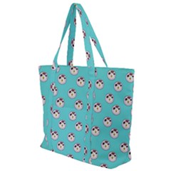 English Breakfast Aqua Zip Up Canvas Bag by snowwhitegirl