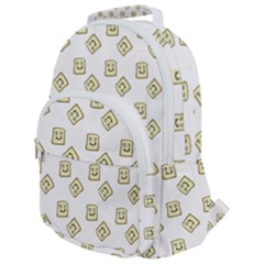 Happy Toast White Rounded Multi Pocket Backpack by snowwhitegirl