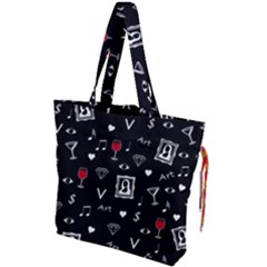 Party Pattern Drawstring Tote Bag by Valentinaart