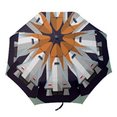 Rocket Space Universe Spaceship Folding Umbrellas by Pakrebo