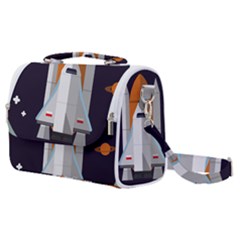 Rocket Space Universe Spaceship Satchel Shoulder Bag by Pakrebo