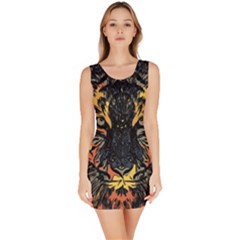 Tiger Predator Abstract Feline Bodycon Dress by Pakrebo