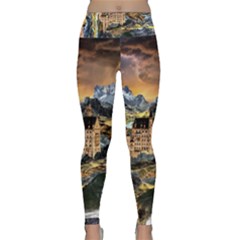 Castle Fantasy Landscape Stormy Lightweight Velour Classic Yoga Leggings by Pakrebo