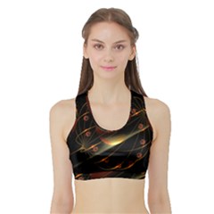 Fractal Digital Art Sports Bra With Border by Pakrebo
