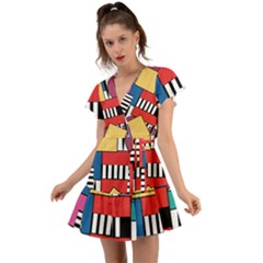 Tajah Olson Designs  Flutter Sleeve Wrap Dress by TajahOlsonDesigns