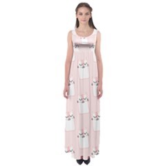 Pattern Pink Cute Sweet Fur Cats Empire Waist Maxi Dress by Pakrebo