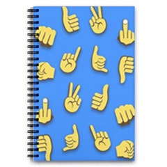 Emojis Hands Fingers Background 5 5  X 8 5  Notebook by Pakrebo