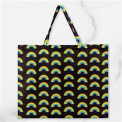 Pride Rainbow Flag Pattern Zipper Large Tote Bag by Valentinaart