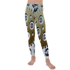 Gear Background Sprocket Kids  Lightweight Velour Leggings by HermanTelo