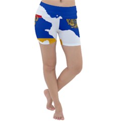 Borders Country Flag Geography Map Lightweight Velour Yoga Shorts by Sapixe