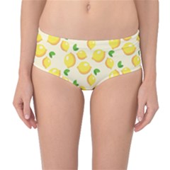 Fruits Template Lemons Yellow Mid-waist Bikini Bottoms by Pakrebo