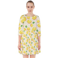 Fruits Template Lemons Yellow Smock Dress by Pakrebo