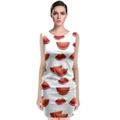 Summer Watermelon Pattern Sleeveless Velvet Midi Dress by Pakrebo