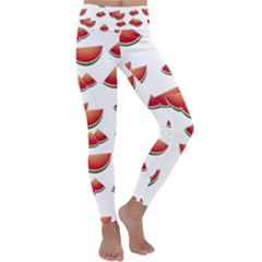 Summer Watermelon Pattern Kids  Lightweight Velour Classic Yoga Leggings by Pakrebo