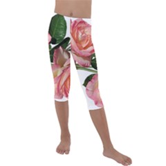 Roses Flowers Perfume Garden Kids  Lightweight Velour Capri Leggings  by Pakrebo