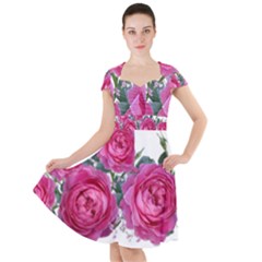 Roses Gypsophila Flowers Fragrant Cap Sleeve Midi Dress by Pakrebo