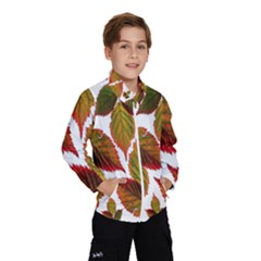 Leaves Autumn Fall Colorful Kids  Windbreaker by Simbadda