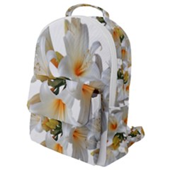 Lilies White Belladonna Flap Pocket Backpack (small) by Simbadda