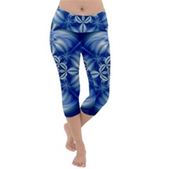 Abstract Art Artwork Fractal Design Lightweight Velour Capri Yoga Leggings by Simbadda