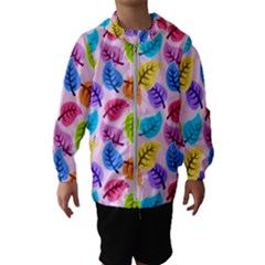 Background Abstract Leaves Color Kids  Hooded Windbreaker by Simbadda