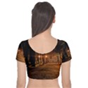 City Night Dark Architecture Lamps Velvet Short Sleeve Crop Top  View2