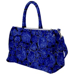 Neon Abstract Cobalt Blue Wood Duffel Travel Bag by Bajindul