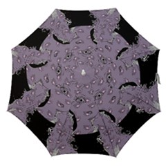 Wide Eyed Girl Grey Lilac Straight Umbrellas by snowwhitegirl