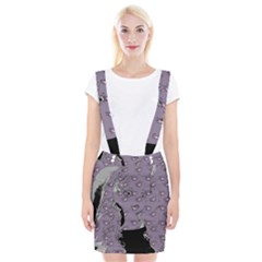 Wide Eyed Girl Grey Lilac Braces Suspender Skirt by snowwhitegirl